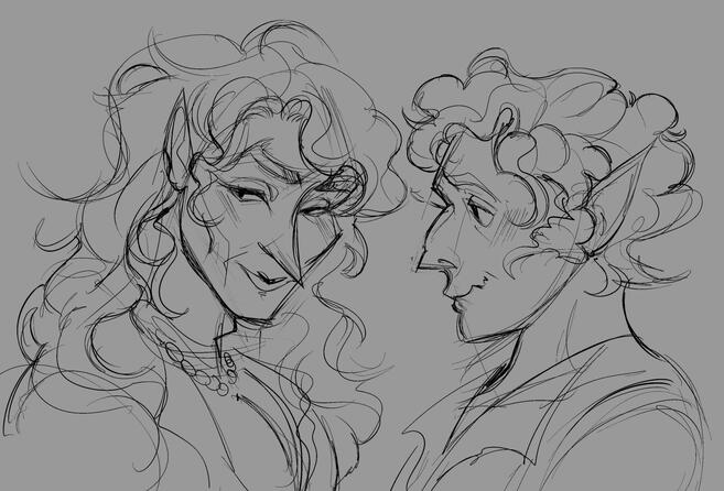 Sketch headshot (2 characters)