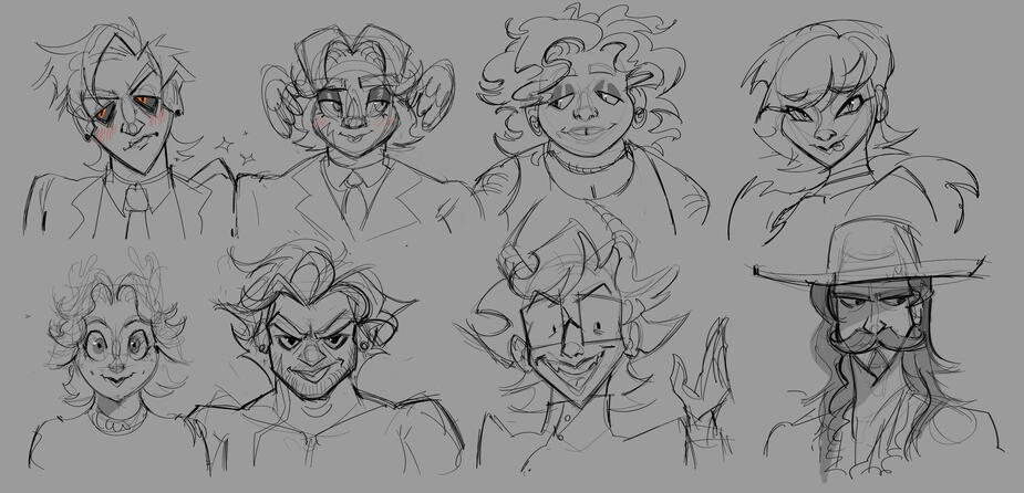 Sketch headshot (8 characters)