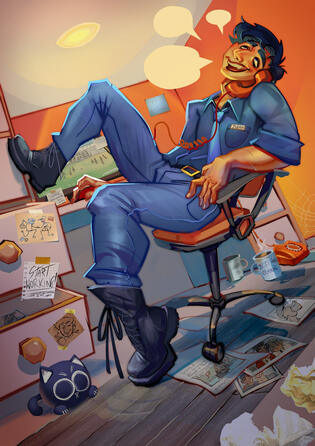 Shaded fullbody (complex background)